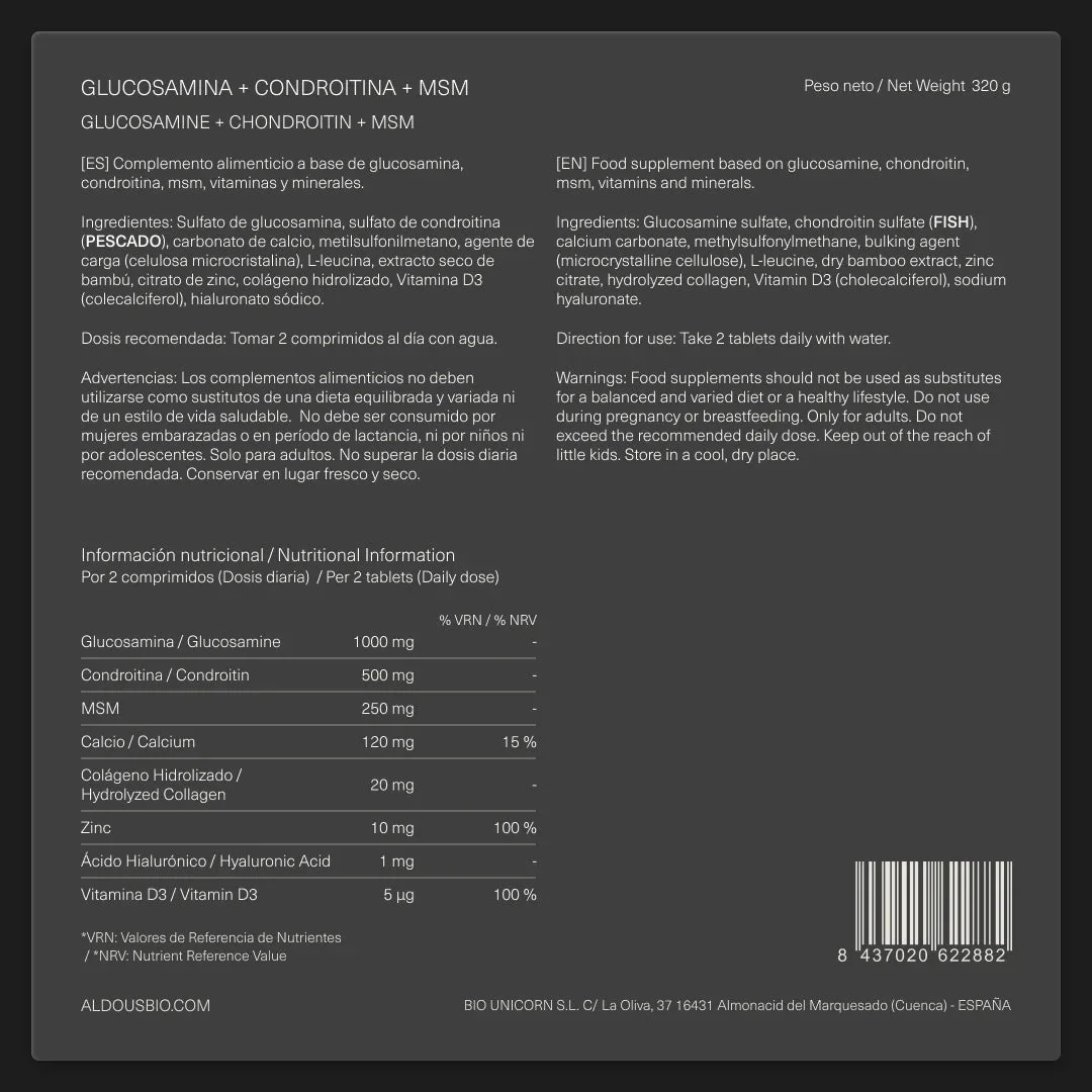 Glucosamina con Condroitina, MSM, Vitaminas y Minerales - Image 7